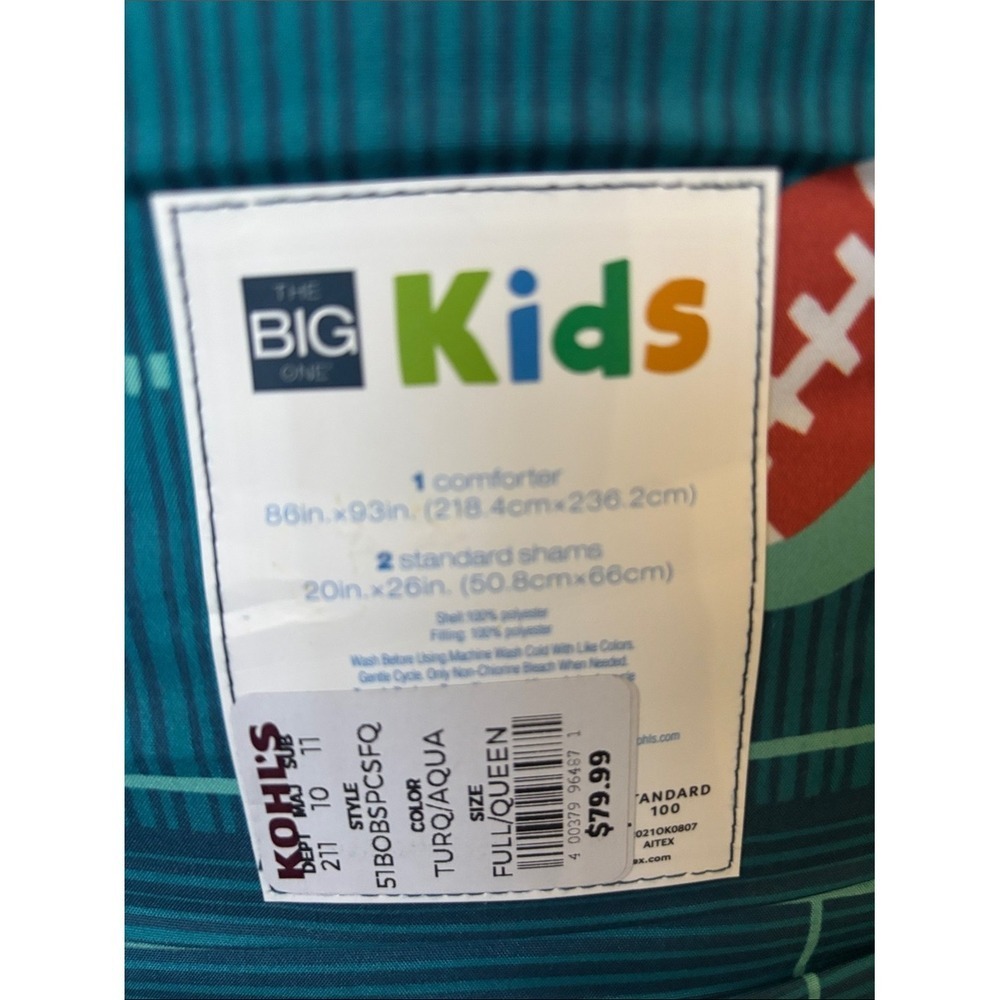 The Big One Kids Full/Queen 3-Piece Comforter Set Boys: Rory Sports Icons NEW - Picture 5 of 12